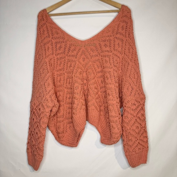 POL The Bright Side Chenille V Neck Sweater Oversized Semi-Cropped Size S - Picture 6 of 8
